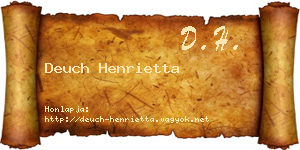 Deuch Henrietta névjegykártya